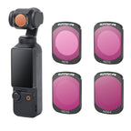 Sunnylife 3 In 1 Nd16 Camera Lens Filter For Dji Osmo Pocket No Gimbal Reset - 4 In 1 Nd8-64Pl