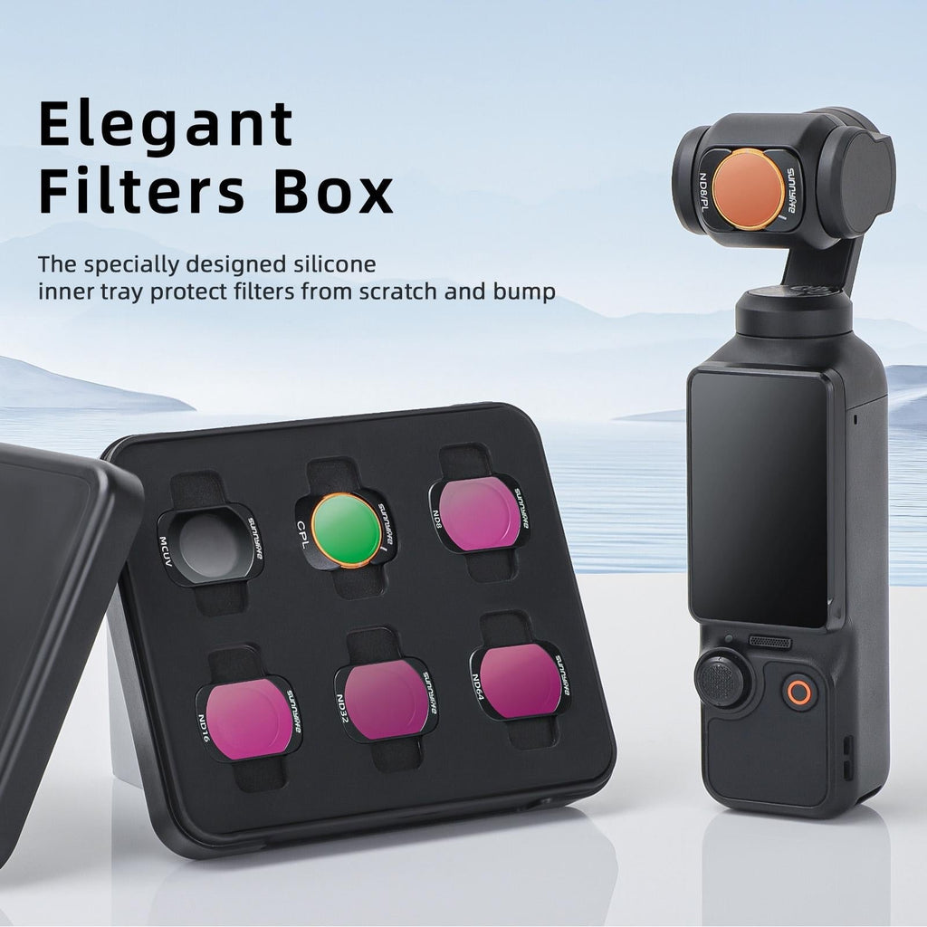 Sunnylife 3 In 1 Nd16 Camera Lens Filter For Dji Osmo Pocket No Gimbal Reset - 4 In 1 Nd8-64Pl