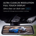 Large 9.66 Dual-record Driving Recorder with 2k Touch Screen and Parking Video Reversing Image