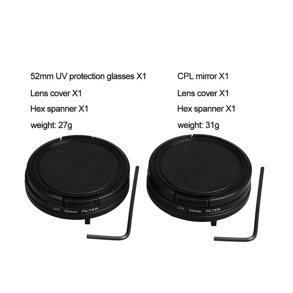 Professional 52mm Lens Filter Set for Gopro Hero5 with Protective Caps and Hex Spanner