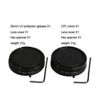 Professional 52mm Lens Filter Set for Gopro Hero5 with Protective Caps and Hex Spanner