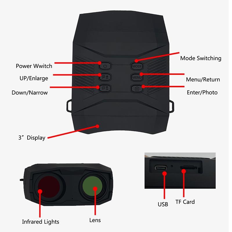 Full Colour 4k Hd Binocular Night Vision for Outdoor Hunting