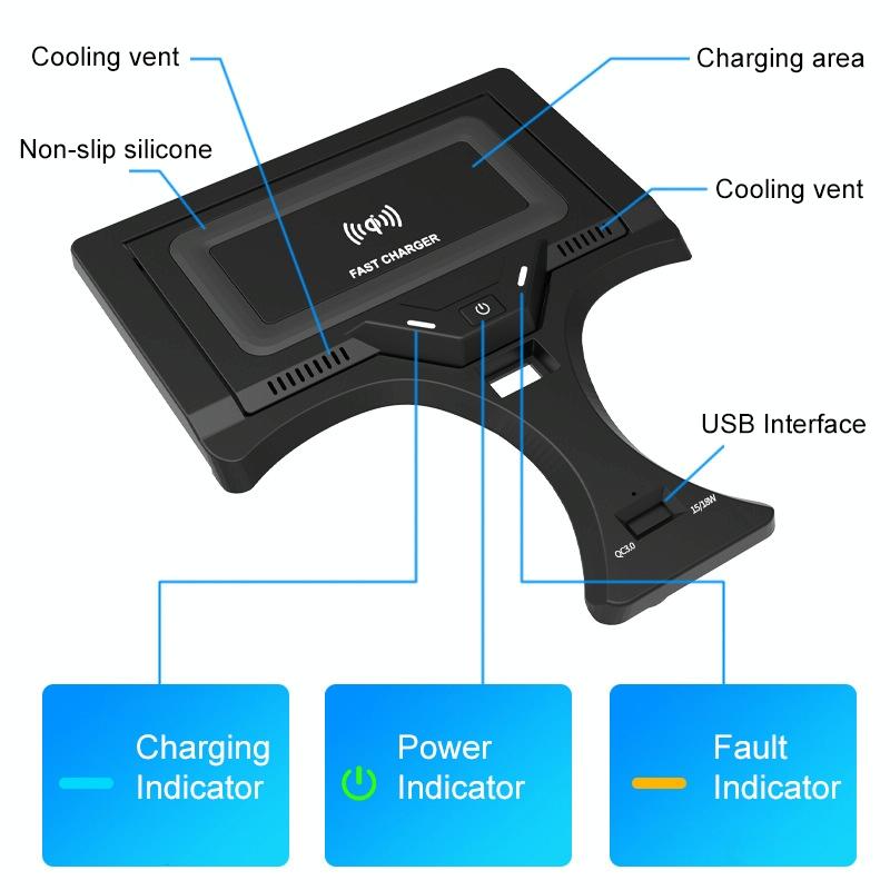Wireless Car Charger for Bmw 3 Series 2020-2022 - 10w Qi Quick Charge