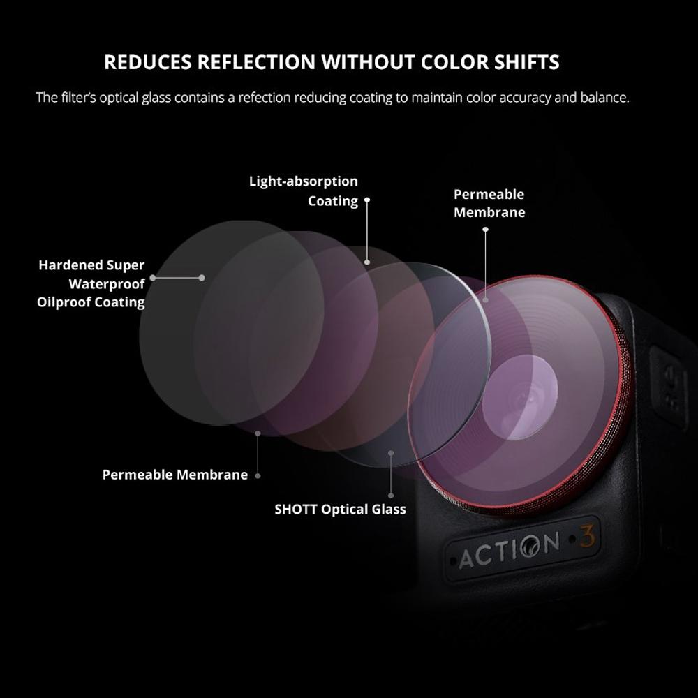 Pro Version Dji Action 3 Camera Lens Filter Set - Ndpl 8 / 16 / 32 / 64