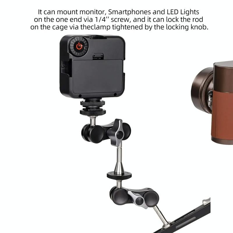Versatile Dual Ballhead Magic Arm For Camera And Monitor Mounting - Tm-5