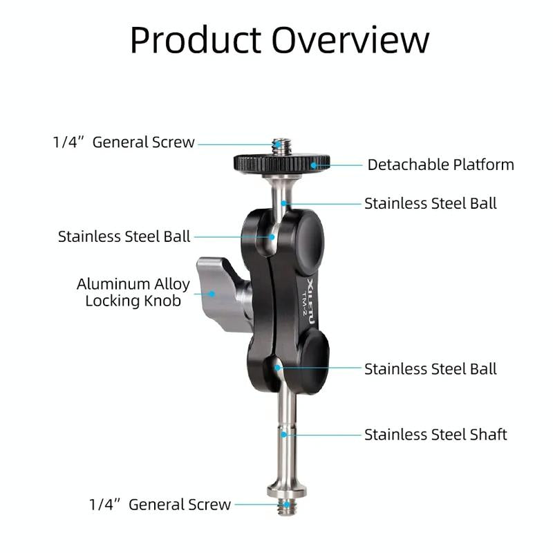 Versatile Dual Ballhead Magic Arm For Camera And Monitor Mounting - Tm-5