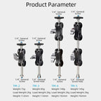 Versatile Dual Ballhead Magic Arm For Camera And Monitor Mounting - Tm-5