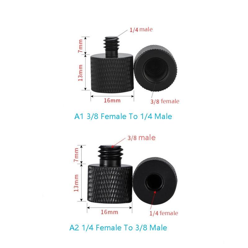 10-Pack 1 / 4 To 3 / 8 Screw Adapter - Black