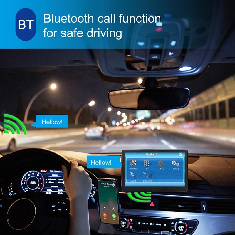 7 Inch Car Gps Navigator 8G + 256M Capacitive Screen Bluetooth Reverse Image - North America Map