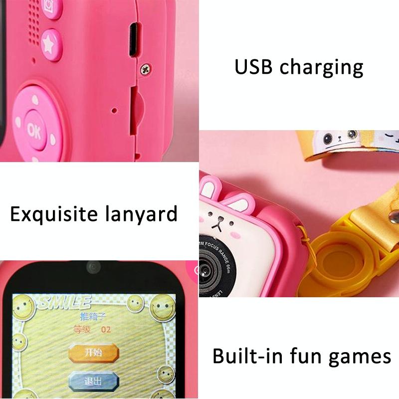 48Mp Dual Lens Kids Digital Camera With 2.4 Ips Screen And 32Gb Tf Card - Blue Fox - With 32G Tf Card Blue Fox