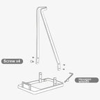Non-punch Storage Bracket for Dyson Vacuum - Universal Floor Mount Black
