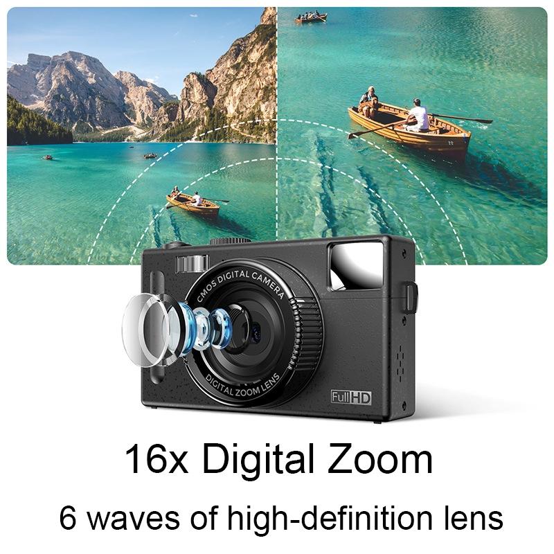 3.0 Hd Children's Digital Camera with 48mp & 3 Screen - Pink + Card Reader