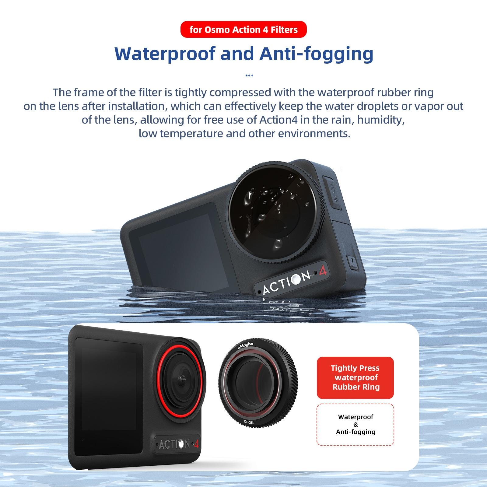 Waterproof Filter for Dji Action 4 Sports Camera - Cpl - Nd8+Nd16+Nd32+Cpl