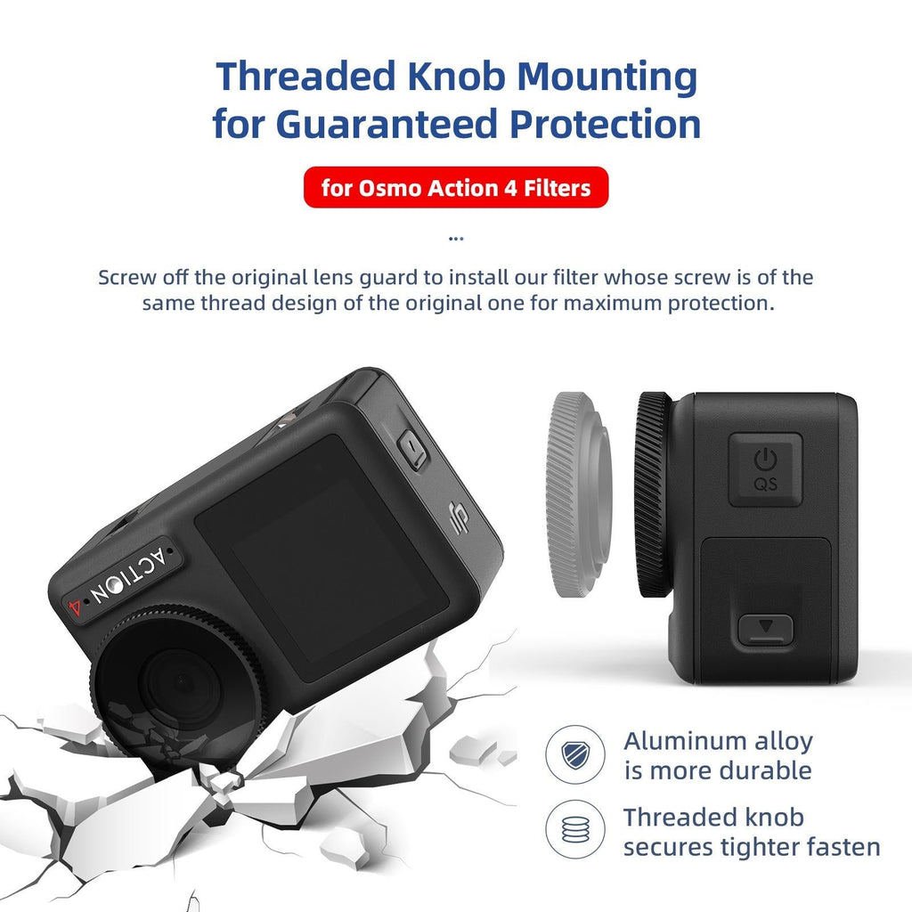 Waterproof Filter for Dji Action 4 Sports Camera - Cpl - Nd8+Nd16+Nd32+Cpl