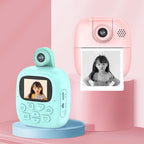 Blue Cartoon Kids Digital Camera with Rotating Lens - A18 Hd Printable