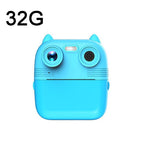 Instant Print Camera with Dual Lens - 2.8 Screen for Kids Blue - Pink + 32G Card