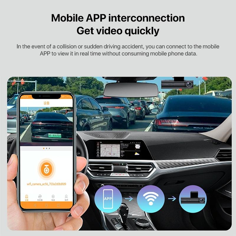 Panoramic Triple Recording Wifi Dash Cam with 2k Ultra Hd Night Vision