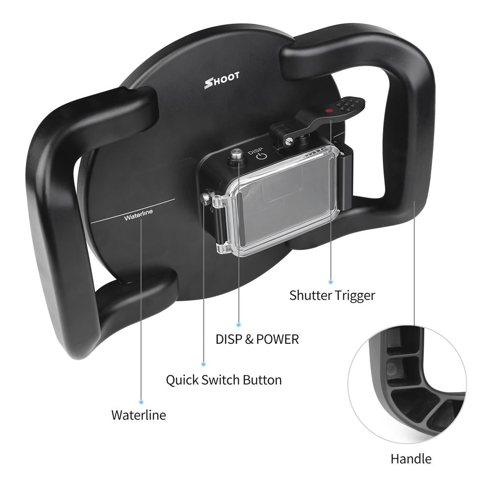 Underwater Dome Port for Dji Action Camera with Handle Trigger