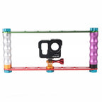 Aluminum Dual Grip Stabilizer for Action Cameras with Jaws Flex Clamp Mount