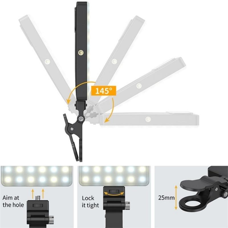 Portable Clip-on Fill Light for Mobile Devices - Three Light Modes
