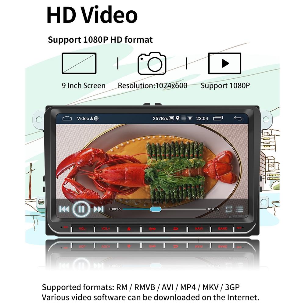 9 Inch Android 8.1 Car Radio Receiver For Volkswagen - Fm Bluetooth Gps Wifi Tf Card - Decoding