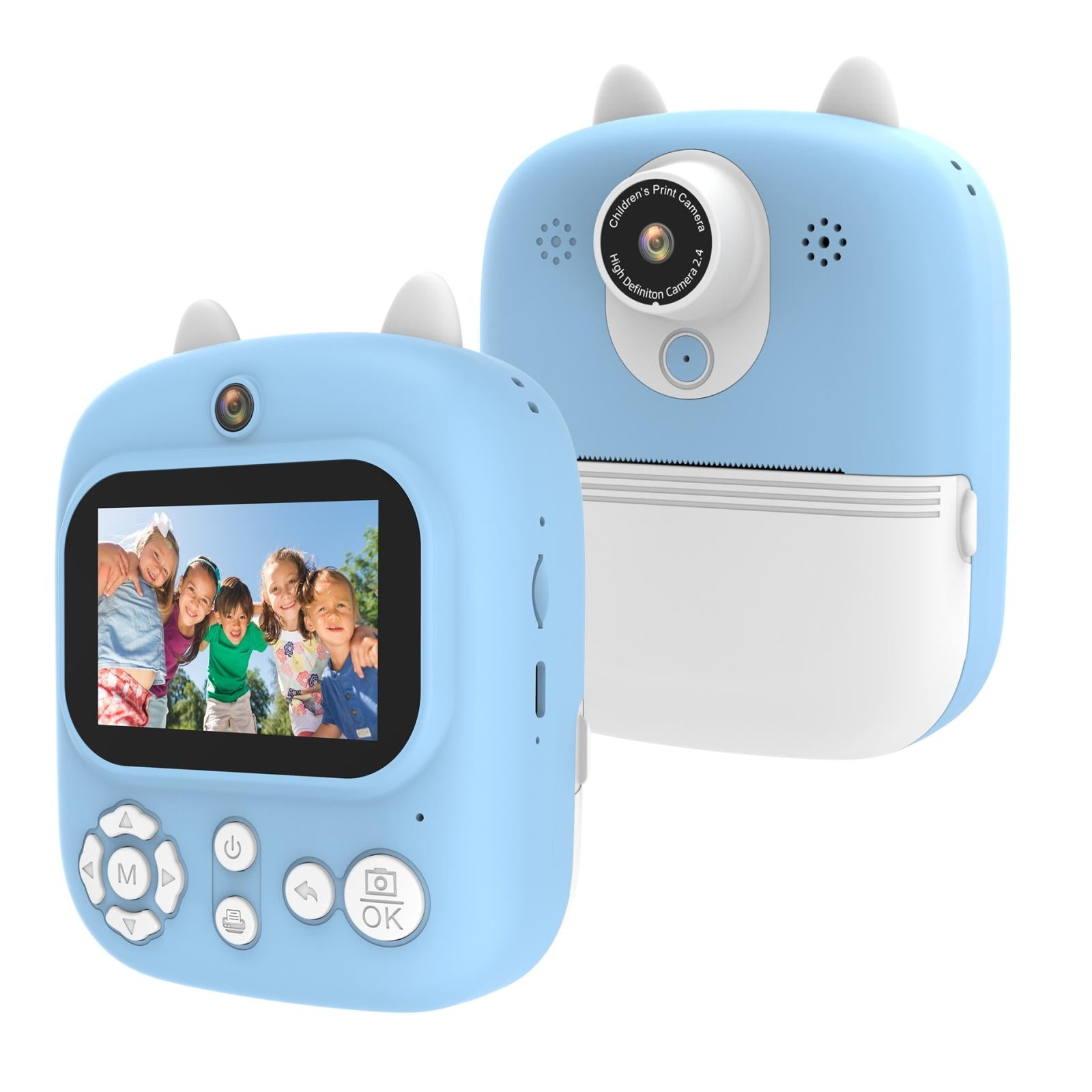 32g Instant Camera with 2.4 Display & Card Reader for Kids - 1200w Blue - 32G + Card Reader Blue
