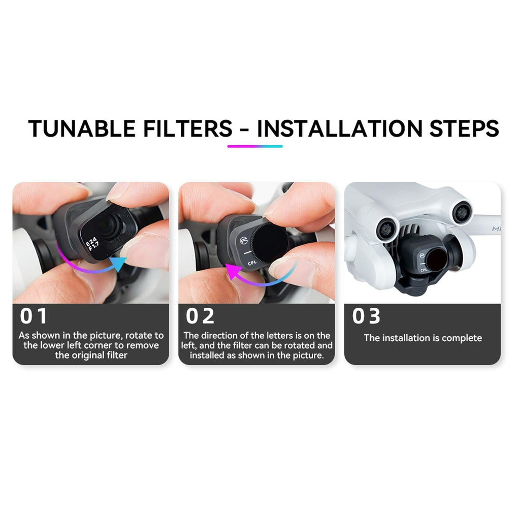 Essential Pl Filters for Dji Mini 3 Pro Drone - 4 In 1 Nd/Pl 8/16/32/64