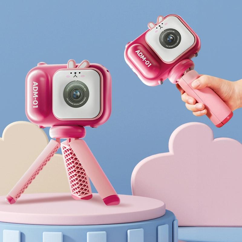 48Mp Dual Lens Kids Digital Camera With 2.4 Ips Screen And 32Gb Tf Card - Blue Fox - With 64G Tf Card Pink Bunny