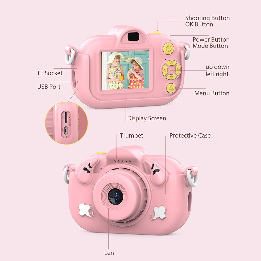 2.0-Inch 4X Zoom Hd Digital Camera For Kids - Blue - Yellow