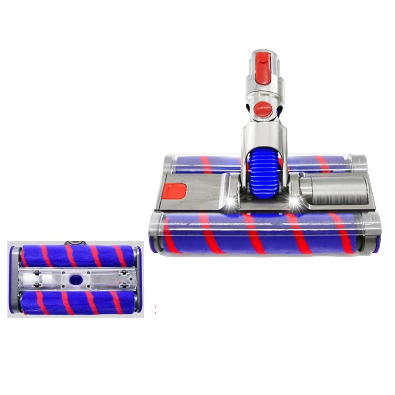 Double Roller Soft Velvet Floor Brush with Led for Dyson Vacs