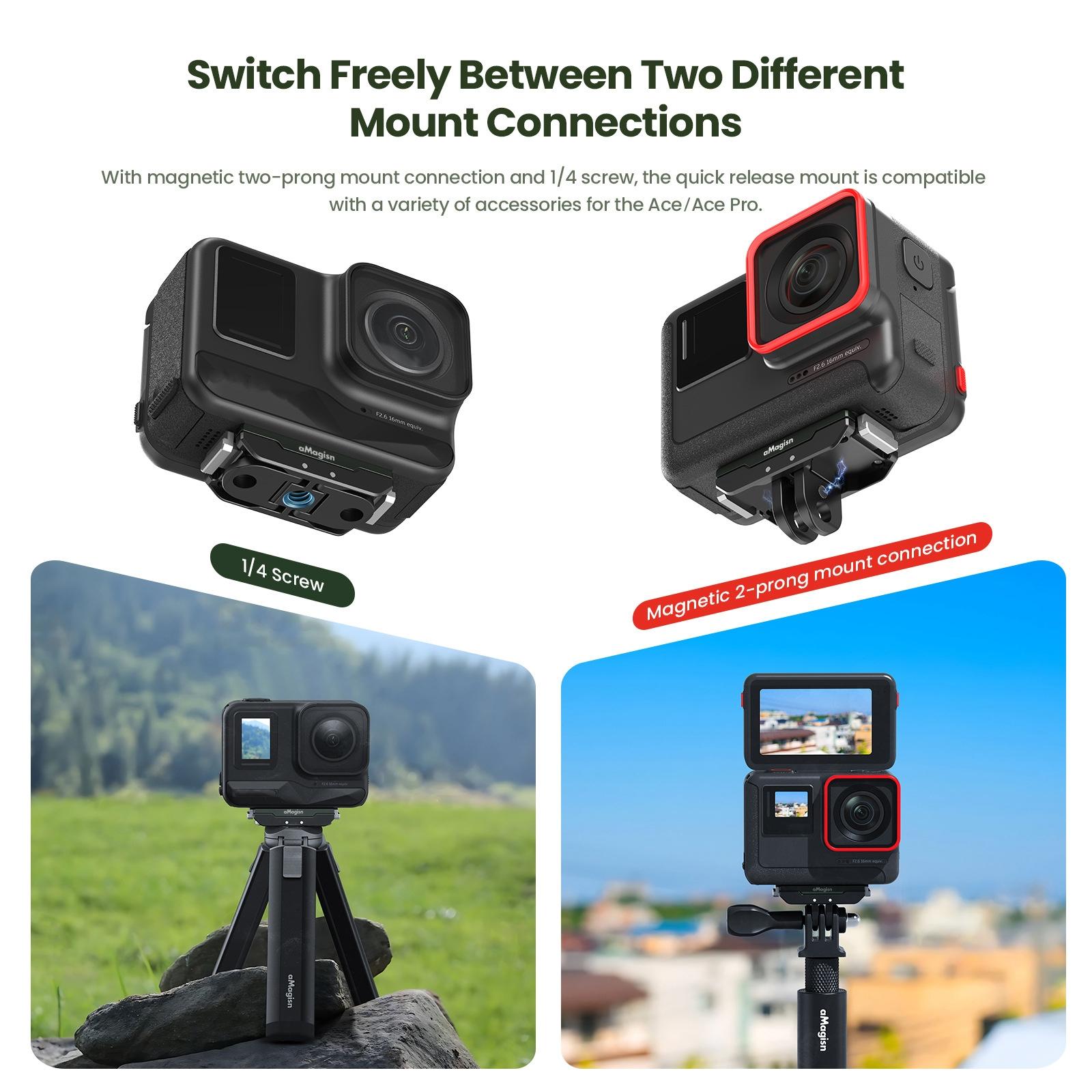 Metal Magnetic Quick Release Top Cover for Insta360 Ace / Pro / X3 / X2 / Gopro Hero12