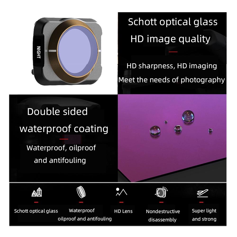 Variable Vnd Lens Filter for Dji Mavic Air 2 - 3-in-1 2.5-6.9 Stop - Reducing Light Pollution