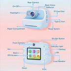Blue Children'S Thermal Camera With Dual-Camera 1080P Hd 2400W Pixel 2.4-Inch Display - Purple+32Gb