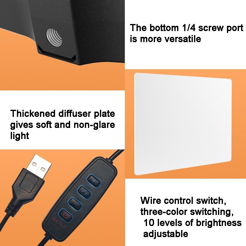 10 Three-colour Temperature Flat-panel Live Fill Light - 2.1m Bracket & Clip