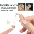 Rechargeable Hearing Aid Amplifier With Charging Pod Blue+White