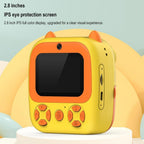Instant Print Camera with Dual Lens - 2.8 Screen for Kids Blue - Blue + 32G Card