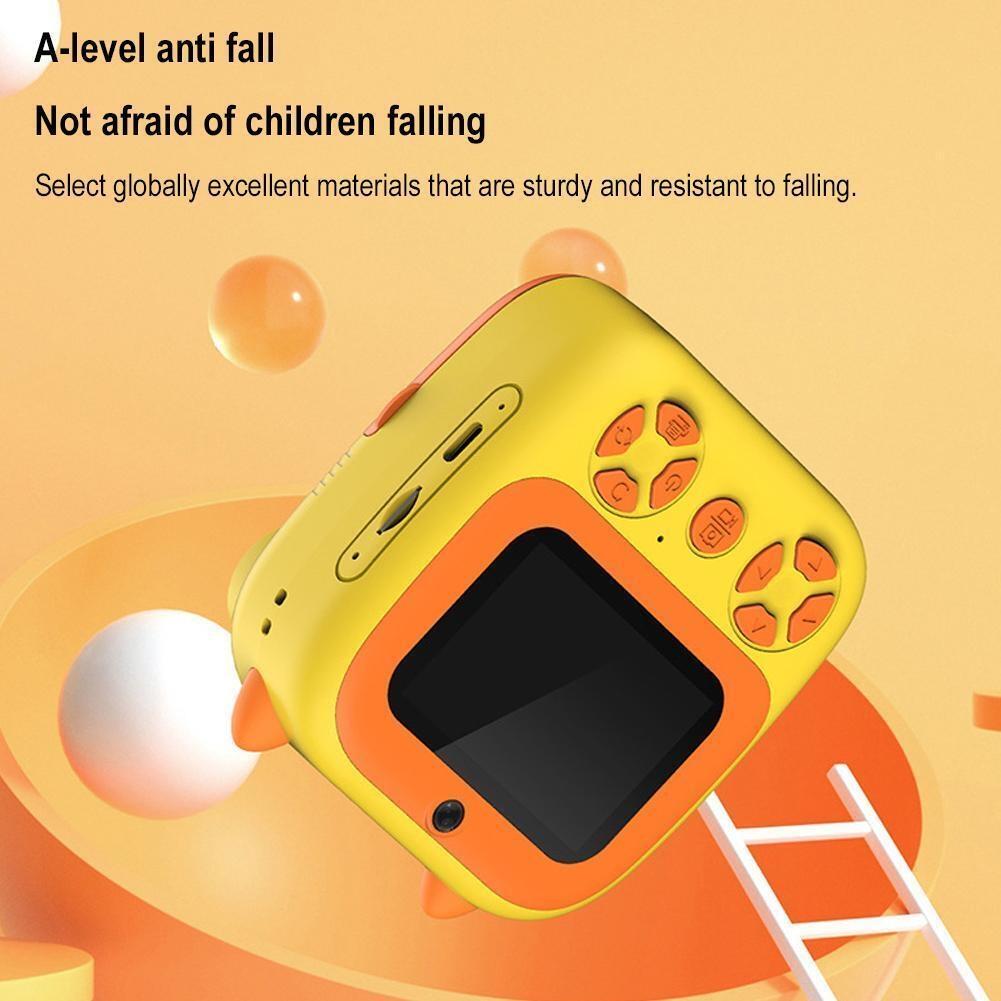 Instant Print Camera with Dual Lens - 2.8 Screen for Kids Blue - Blue + 32G Card