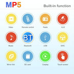 9 Inch Touch Hd Car Mp5 With Carplay / Fm & Remote - Detachable