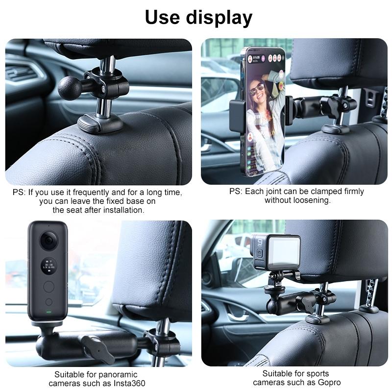 Universal Car Seat Mount for Action Cameras - 21mm Ballhead