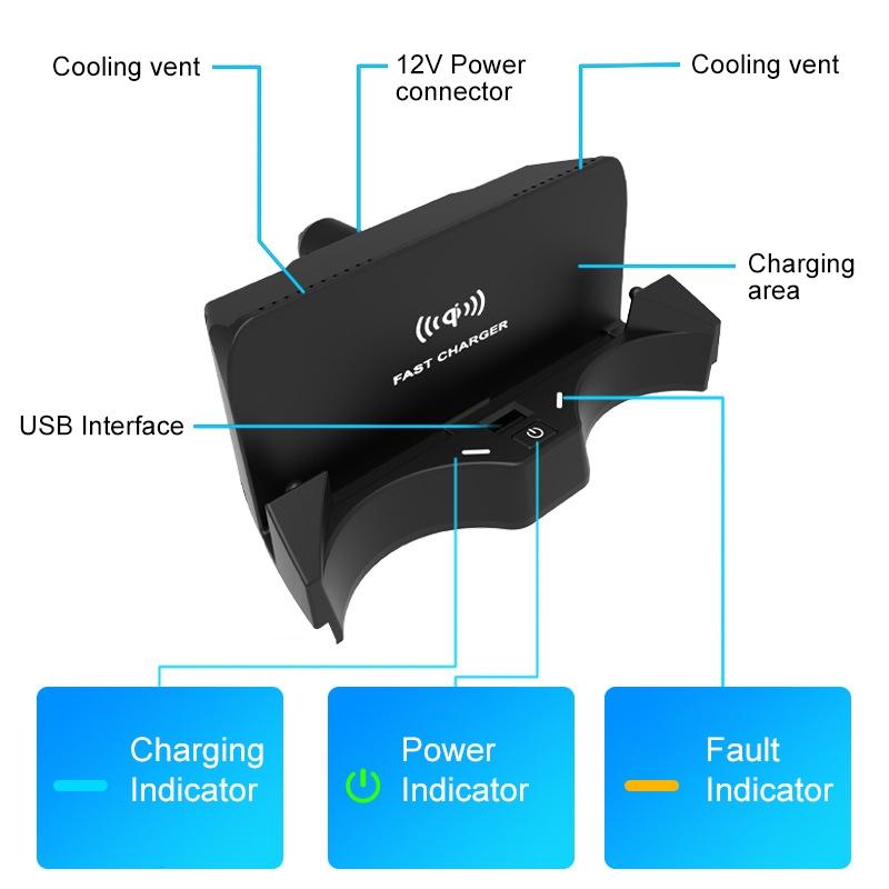 10w Wireless Charger for Bmw X1 2016-2019 - Qi Standard Quick Charging
