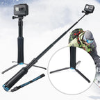 Foldable Tripod Selfie Stick for Action Cameras - 23.5-81cm Length