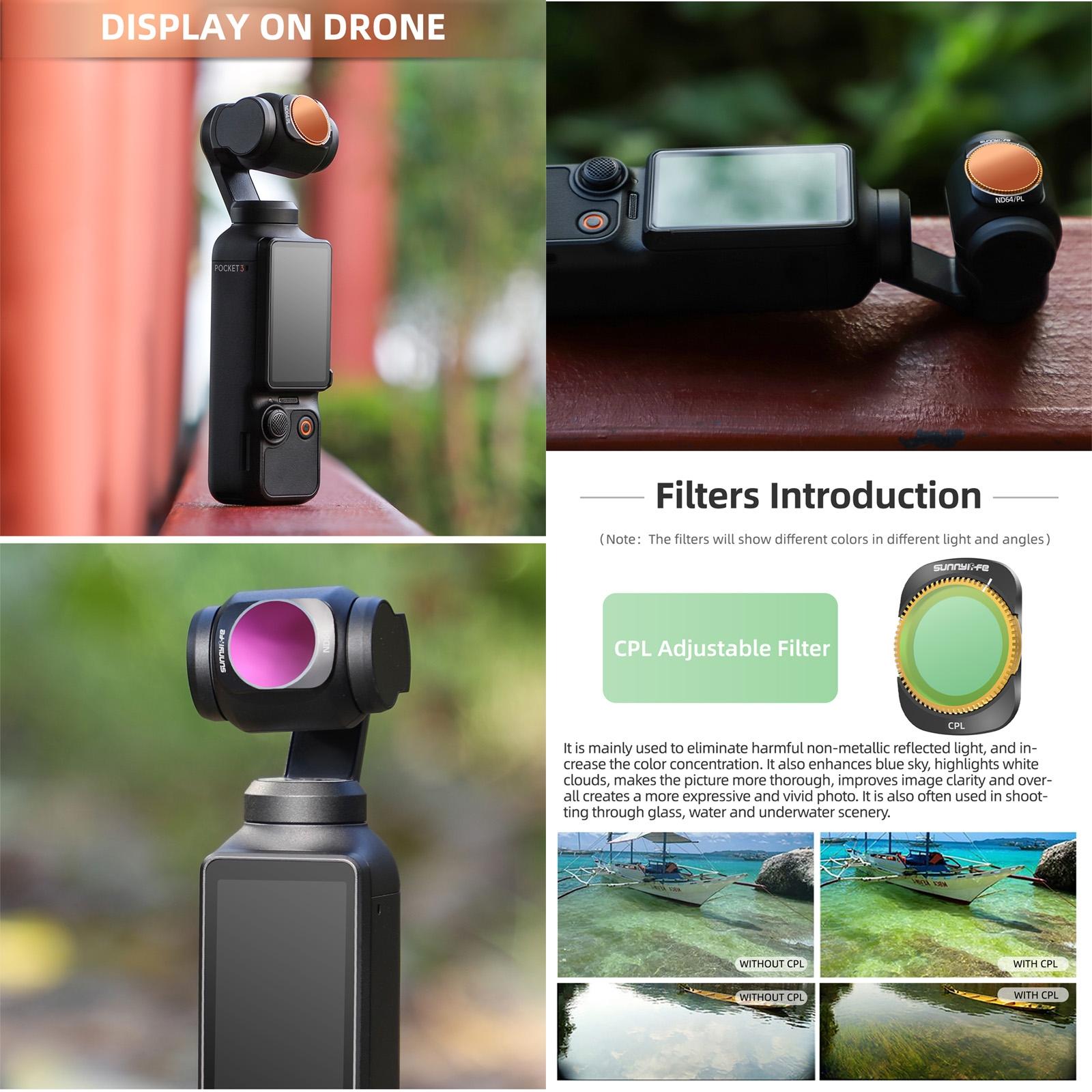 Dji Pocket 3 Camera Lens Filter - 6 In 1 Uv Cpl Nd8-64
