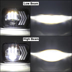 2 Pcs 5X7 Inch Car Modified Red Background Led Square Headlamp For Jeep Wrangler