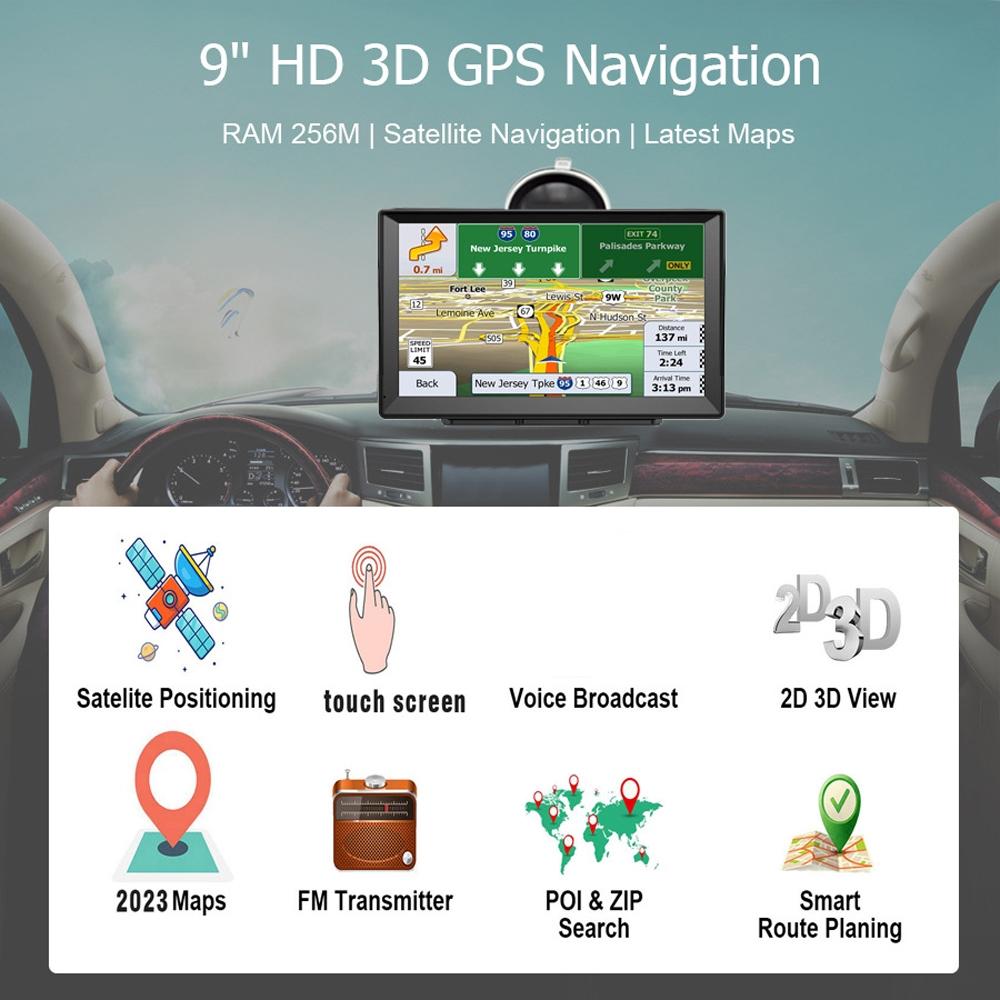 8 Inch Car Gps Navigator - 9 Screen Bluetooth Africa Map - Middle East Map
