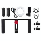4-In-1 Vlogging Kit With 4.7 Ring Light Mic Tripod & Stabilizer
