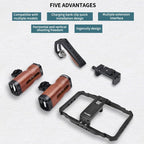 Smartphone Video Rig With Stabilizer Handles For Vlogging And Live Broadcast