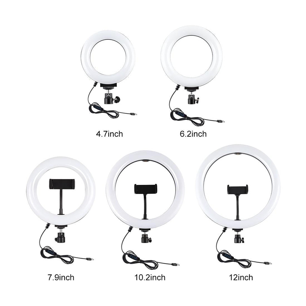 16cm Usb Led Ring Light with Tripod and 3 Modes - Black