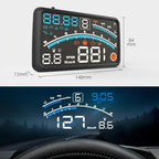 5.5 Inch Obd Hud Head Up Display Speed Alarm Shift Reminder Time Display
