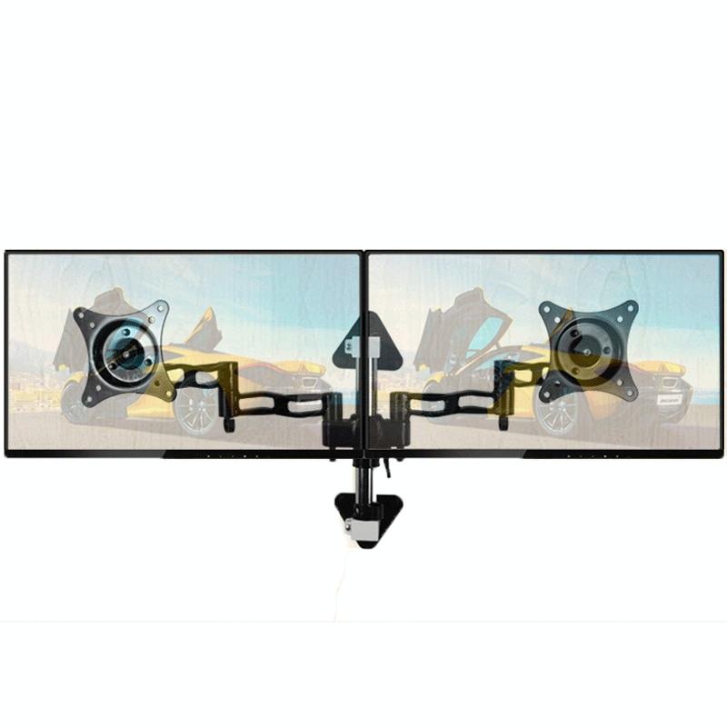 Wall-mounted Dual Screen Computer Bracket for Splicing