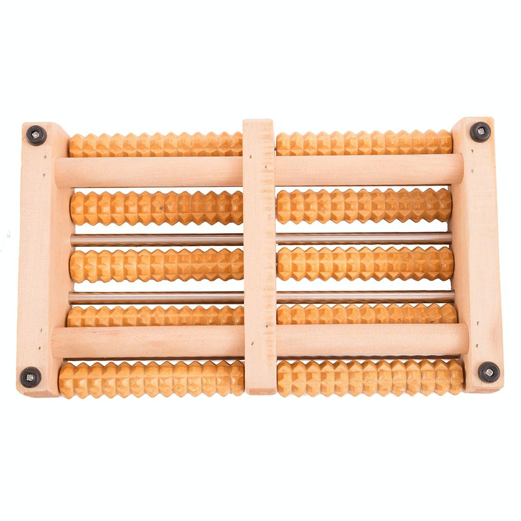 5-Row Solid Wood Foot Massager Non-Slip & Thickened